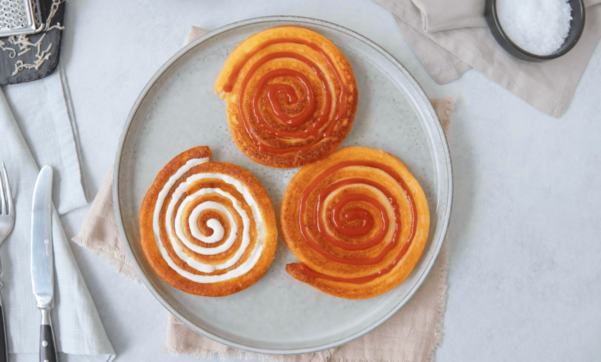 KartoffelpÃ¼ree Spiralen mit Ketchup und Mayo