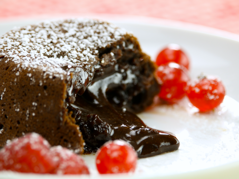 Schokoladenkuchen mit flüssigem Kern