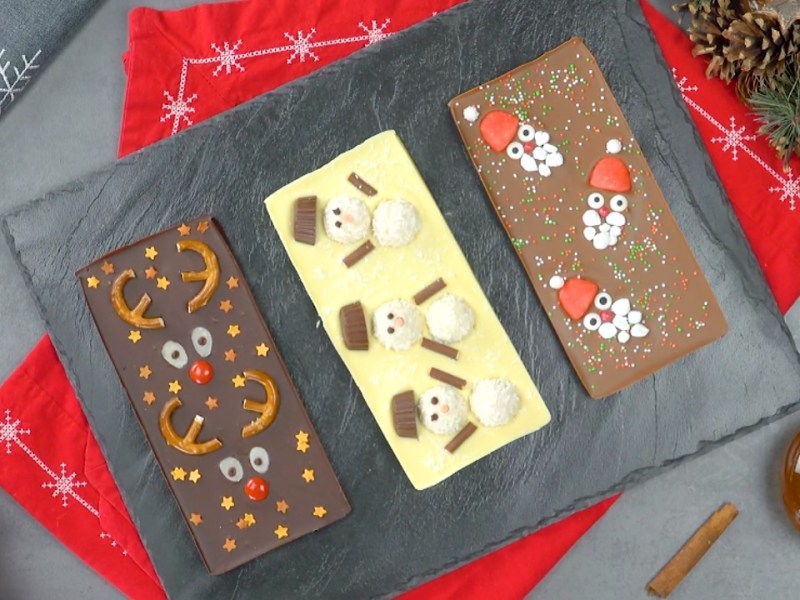 selbst gemachte Weihnachtsschokolade