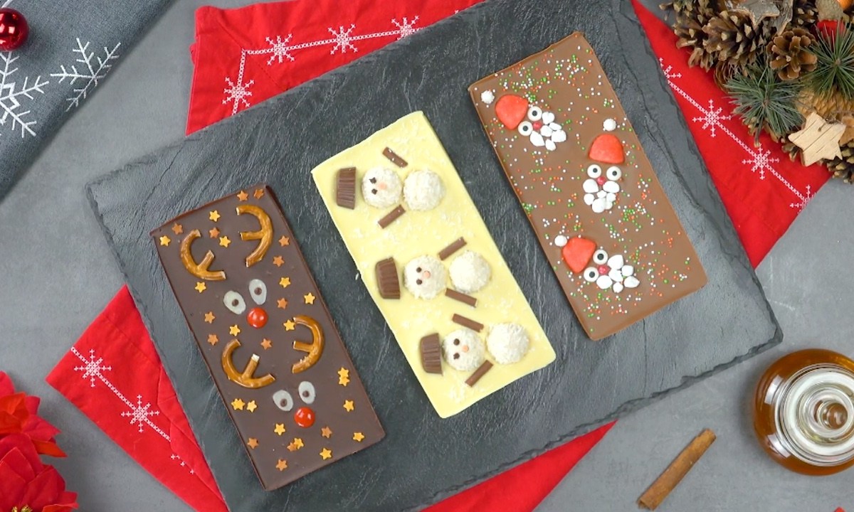 selbst gemachte Weihnachtsschokolade