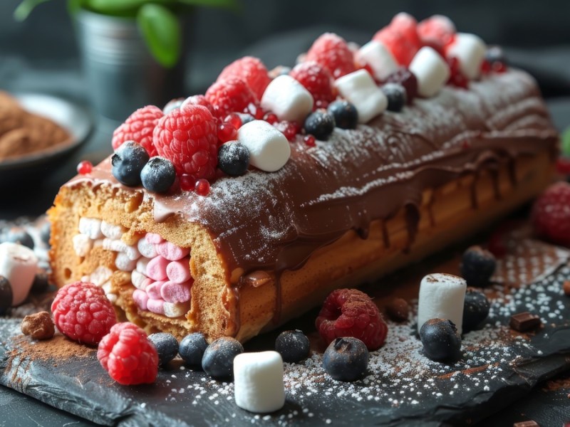 Marshmallowkuchen mit Beeren