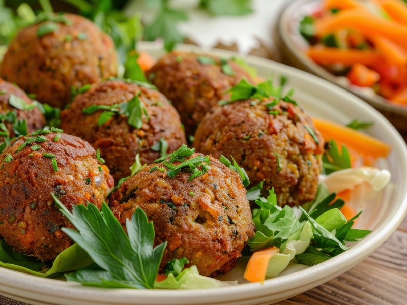 Zucchini-Falafeln mit Karotten