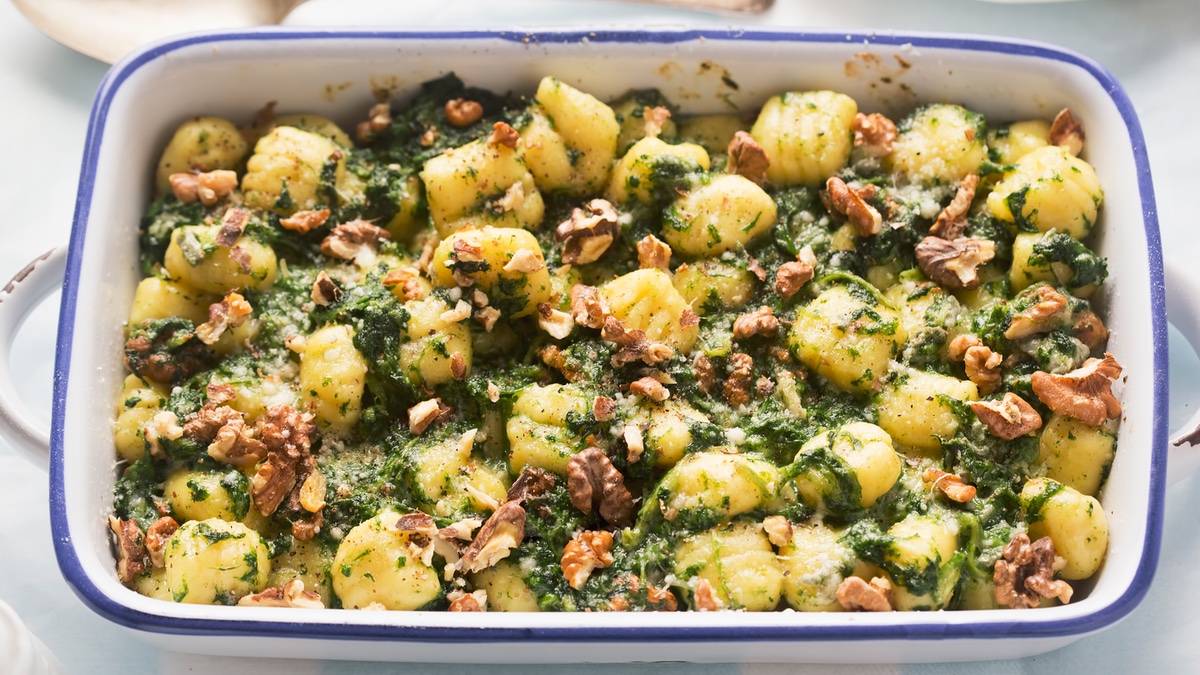 Gnocchi-Auflauf mit Spinat und Gorgonzola