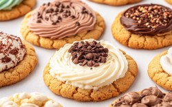 Crumbl Cookies mit verschiedenen Toppings.