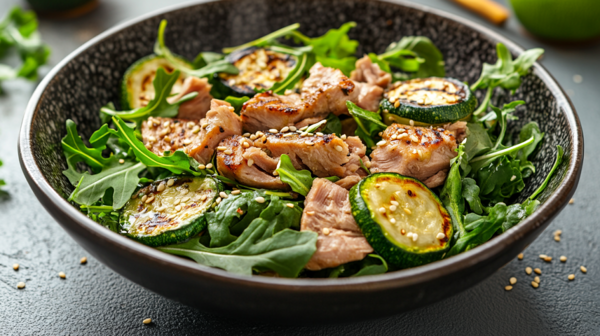 SchÃ¼ssel mit Zucchini-Thunfisch-Salat