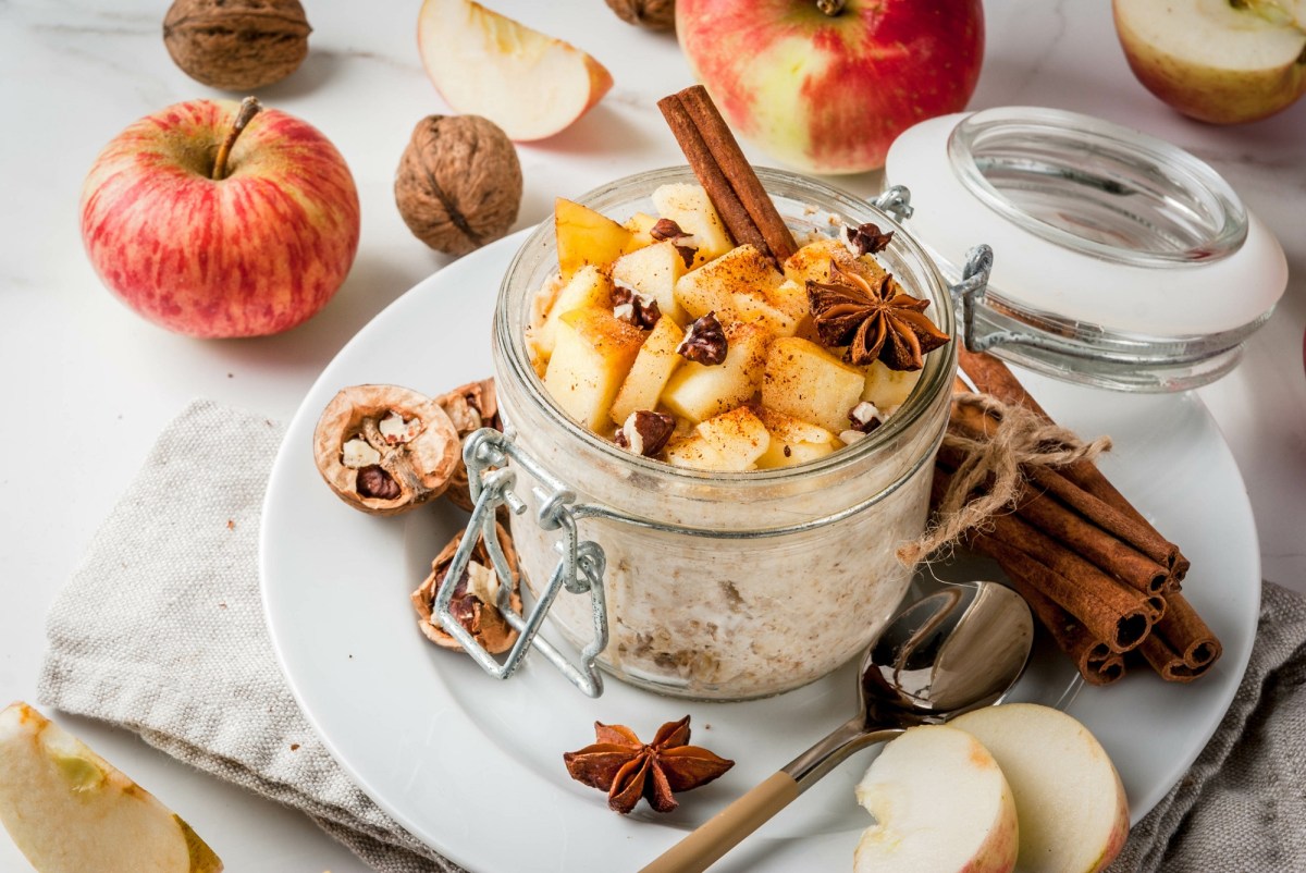 Glass Apfel-Walnuss-Overnight-Oats