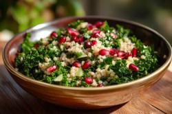 Schale mit Grünkohl-Couscous-Salat