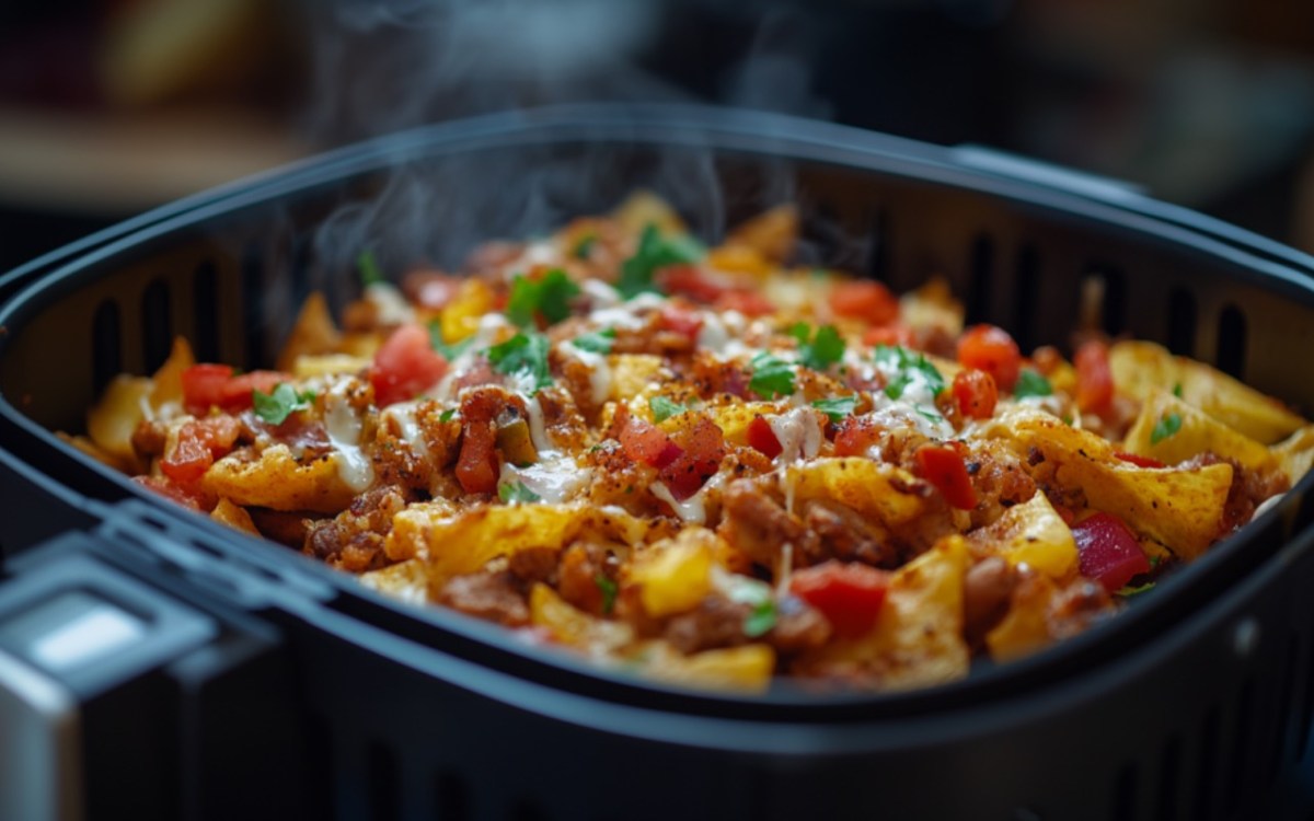 Loaded Nachos aus dem Airfryer.