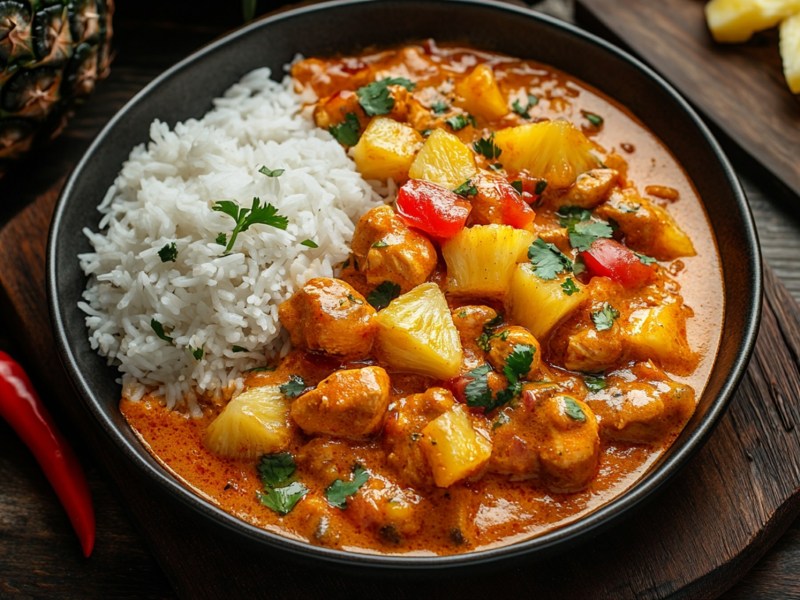 Topf mit HÃ¤hnchen-Ananas-Curry