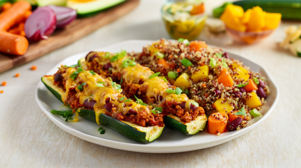 Diese gefüllten Zucchini sind das ideale Feierabendgericht